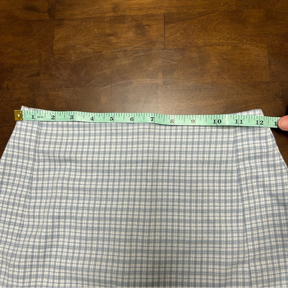 Brandy Melville Light Blue Plaid mini skirt - Picture 7 of 10